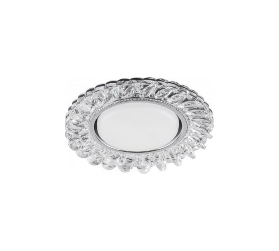 Встраиваемый светильник для натяжных потолков с белой LED подсветкой Feron CD4034 GX53, прозрачный, хром, 40501