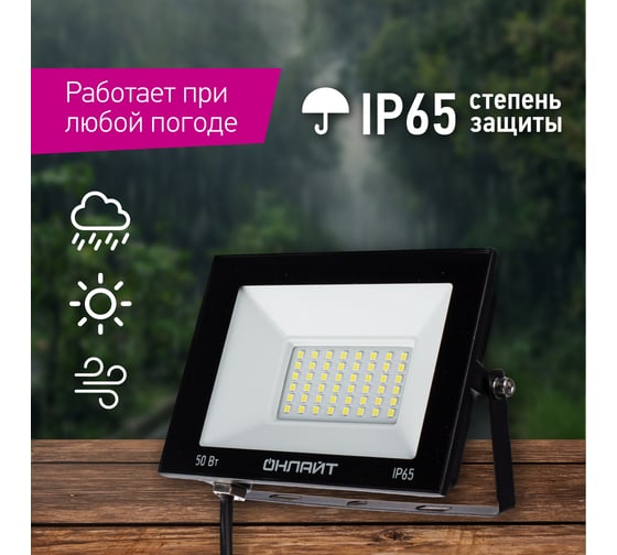 Светильник ОНЛАЙТ OFL-50-4K-BL-IP65-LED 71659