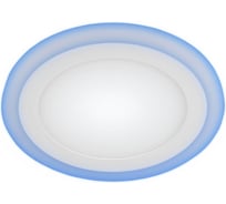 Светодиодный круглый светильник ЭРА LED 3-9 BL c cиней подсветкой LED 9W 220V 4000K Б0017493