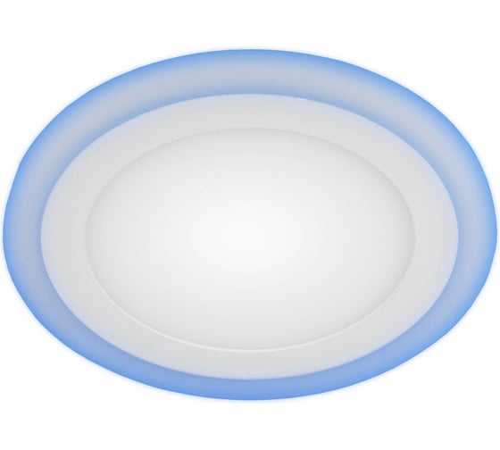 Светодиодный круглый светильник ЭРА LED 3-9 BL c cиней подсветкой LED 9W 220V 4000K Б0017493 1