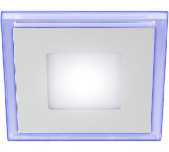 Светодиодный квадратный светильник ЭРА LED 4-6 BL c cиней подсветкой LED 6W 220V 4000K Б0017495