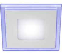 Светодиодный квадратный светильник ЭРА LED 4-9 BL c cиней подсветкой LED 9W 540LM 220V 4000K Б0017496