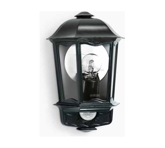 Настенный уличный светильник с датчиком движения Steinel L 190 S IP 44 black clear E27 1х60 Вт 644413