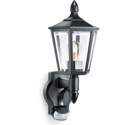 Настенный уличный светильник с датчиком движения Steinel L 15 S IP 44 black clear E27 1х60 Вт 617813