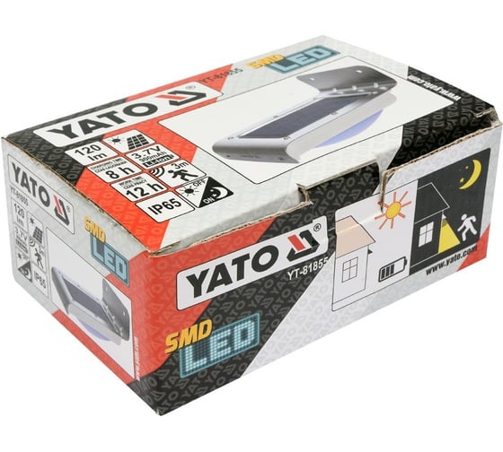 Настенный светильник на солнечной батарее YATO YT-81855