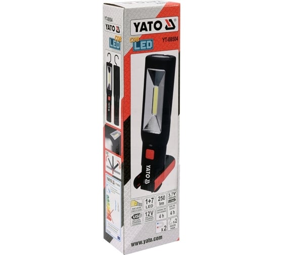 Аккумуляторная лампа-переноска YATO 3Вт COB LED YT-08504