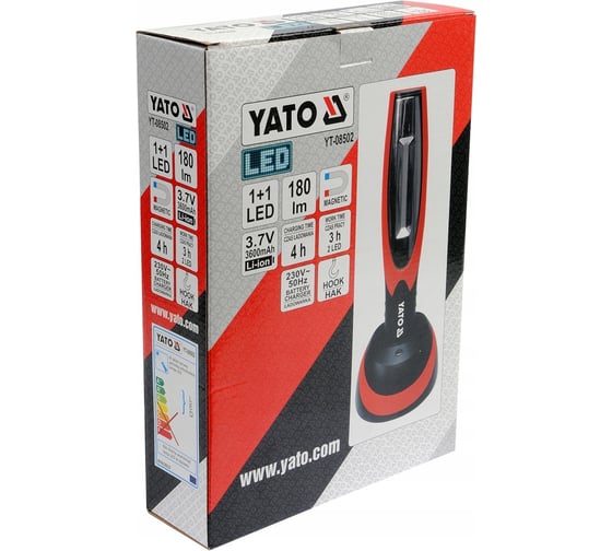 Аккумуляторная лампа-переноска YATO 2в1, LED YT-08502