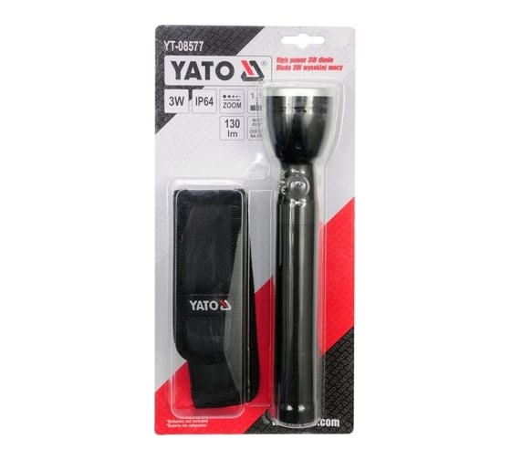 Фонарь с LED высокой мощности/зумм YATO YT-08577