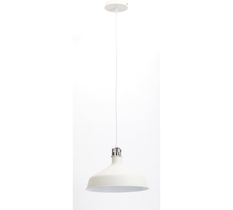 Металлический подвес ЭРА PL2 WH/SN E27, max 60W, d300 мм, шагрень белый/сатин никель Б0037434