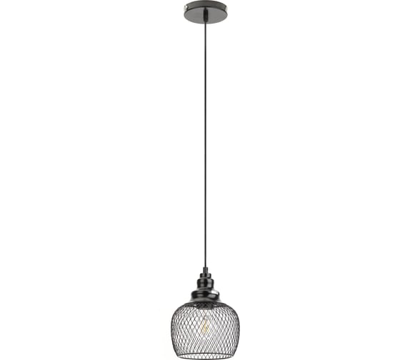 Металлический подвес ЭРА PL8 BK E27, max 60W, d170 мм, черный Б0037455