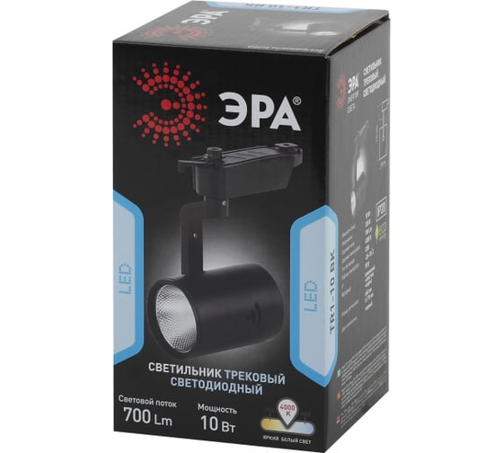 Трековый светильник ЭРА TR1 - 10 BK 10Вт черный COB Б0032100
