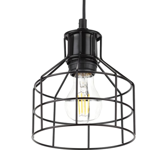 Металлический подвес ЭРА PL9 BK E27, max 60W, d160 мм, черный Б0037456