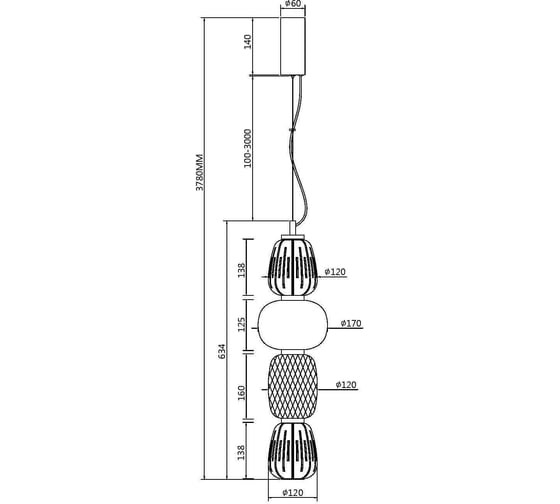 Подвесной светильник MAYTONI pattern led 32w металл хром MOD267PL-L32CH3K