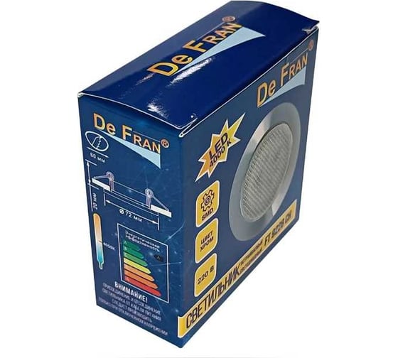 Светодиодный мебельный светильник De Fran 4000K SMD5730- 6шт. 220В (с встроенным драйвером) 4Вт, 228ЛМ хром n, FT 9228 CH