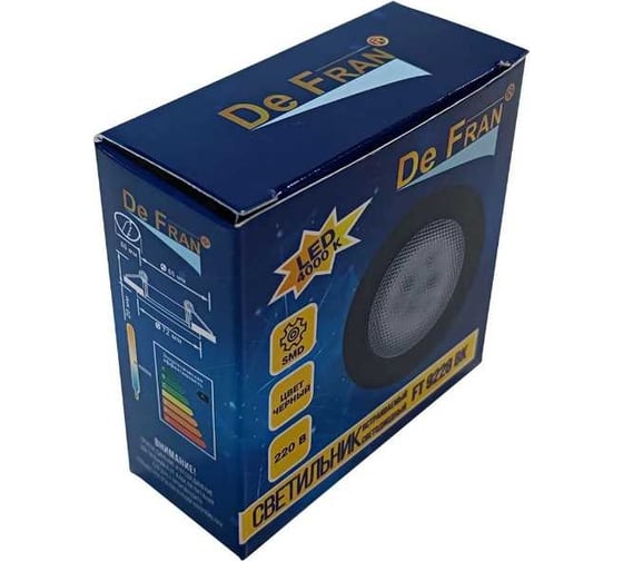 Светодиодный мебельный светильник De Fran 4000K SMD5730- 6шт. 220В (с встроенным драйвером) 4Вт, 228ЛМ черный n, FT 9228 BK