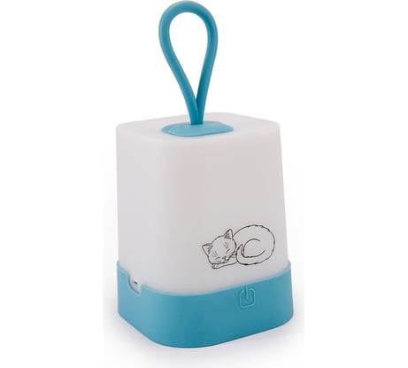 Фонарь ЯРКИЙ ЛУЧ LT-6 Барсик, голубой, аккум. мини-кемпинг, 3 режима+RGB 4606400106180