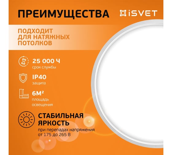 Настенно-потолочный светодиодный светильник iSVET 24Вт круглый накладной, управляемый PNT-101-2-4