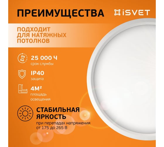 Настенно-потолочный светодиодный светильник iSVET круглый, 18Вт накладной, управляемый PNT-101-1-4