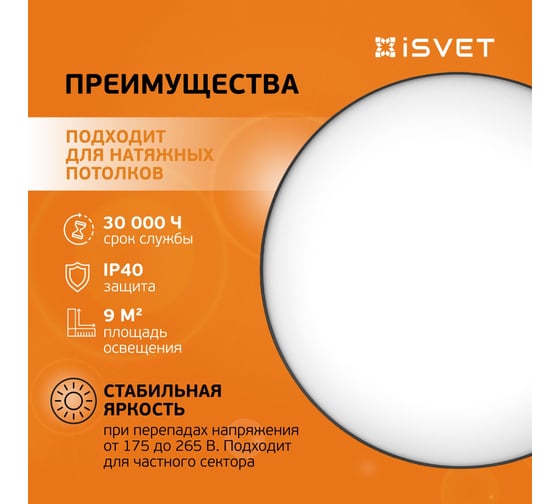 Потолочный светодиодный светильник iSVET 36Вт, круглый накладной, алюминиевый корпус, черный, холодный белый свет NST-101-3-5
