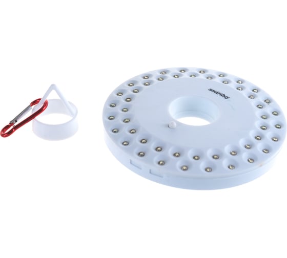 Светодиодный фонарь Smartbuy 48 LED с карабином для подвешивания 3AA, белый SBF-8254-W