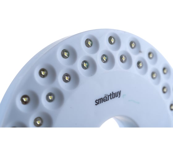 Светодиодный фонарь Smartbuy 48 LED с карабином для подвешивания 3AA, белый SBF-8254-W