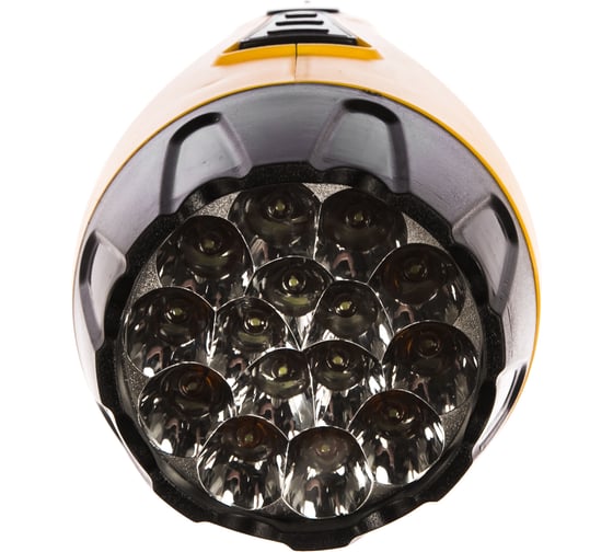 Аккумуляторный светодиодный фонарь Smartbuy 15+10 LED с прямой зарядкой, желтый SBF-89-Y