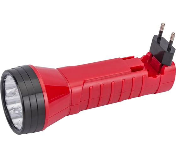 Аккумуляторный светодиодный фонарь Smartbuy 7 LED с прямой зарядкой, красный SBF-95-R