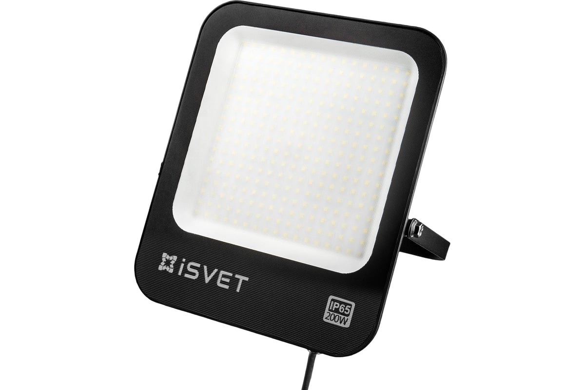 Светодиодный уличный прожектор iSVET 200вт, 6500К, диодный черный USL ...