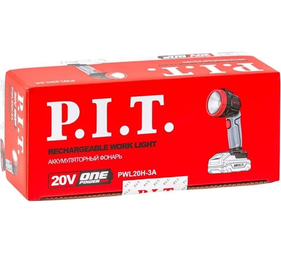 Аккумуляторный фонарь P.I.T. Solo (20В, 3Вт, 300Лм, поворотная головка, Power LED) PWL20H-3A