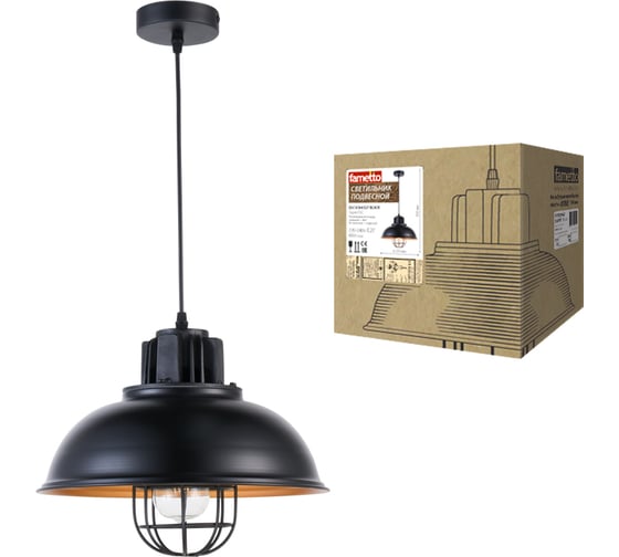 Декоративный подвесной светильник Fametto DLC-V304 E27 BLACK серия Vintage UL-00000991