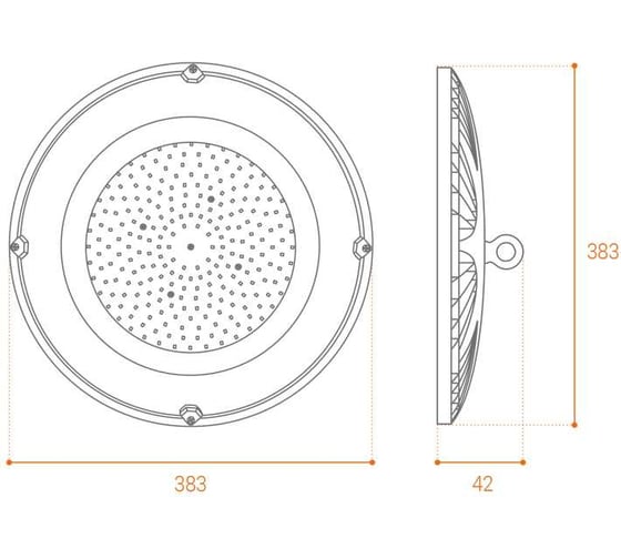 Промышленный светильник Wolta 5700K 200 Вт Холодный свет IP65 20000 лм UFO-200W/01