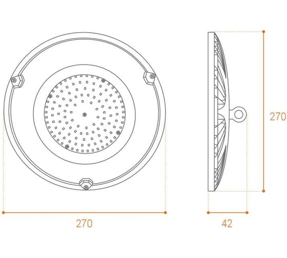 Промышленный светильник Wolta 5700K 100 Вт Холодный свет IP65 10000 Лм UFO-100W/01