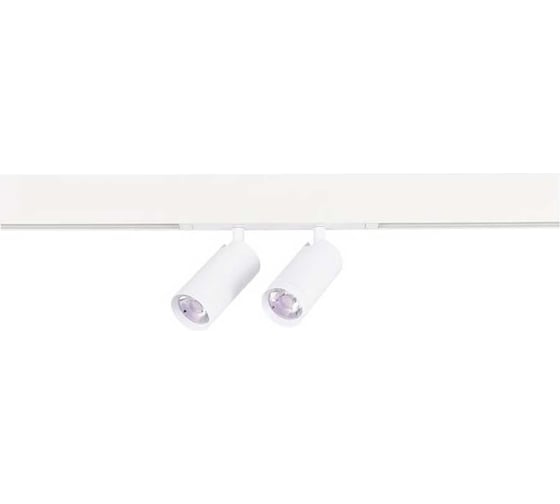 Трековый светильник ST luce белый, led, 2x10w, 2700k-6000k, 1065lm, d50xh41, 220v, ST660.586.20