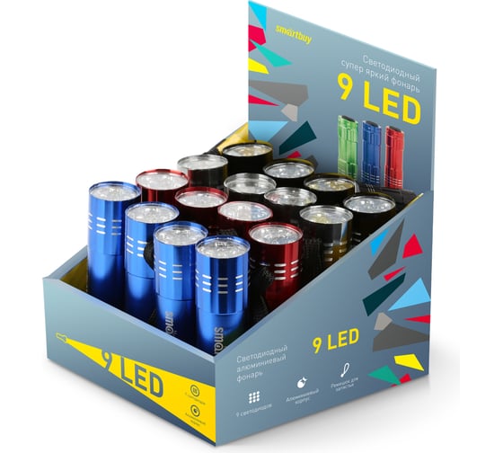 Светодиодный алюминиевый фонарь Smartbuy 9 LED SBF-103-B 1
