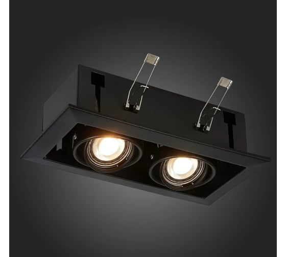 Встраиваемый светильник ALMA LIGHT черный gu10 2x50w l245xw126xh70, без лампы, ALD00164BK-MK1-GU10.2x50W