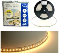 Светодиодая стабилизированная лента FERON 120smd(2835)/м 8вт/м 48v 40000x10x1.22мм 3000к, ip20 ls420 , 48791 29965814