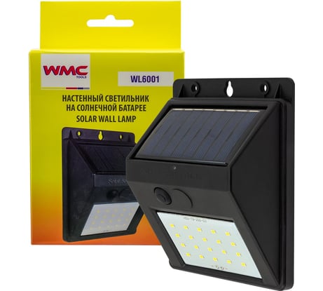 Светодиодный настенный светильник WMC TOOLS на солнечной батарее (20 светодиодов SMD) WMC-WL6001(48729)