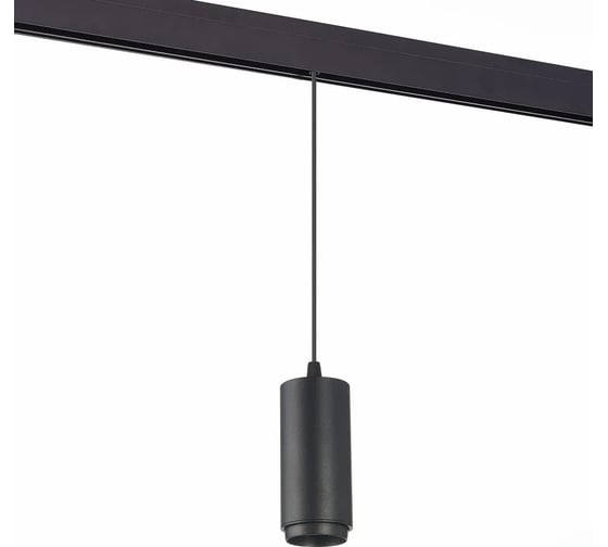 Магнитный трековый светильник ALMA LIGHT подвесной, zoom черный, led, 1x6w, 4000k, 667lm, d60xh120, 48v, ALP00200BK-4000K-LED.1x6W 1