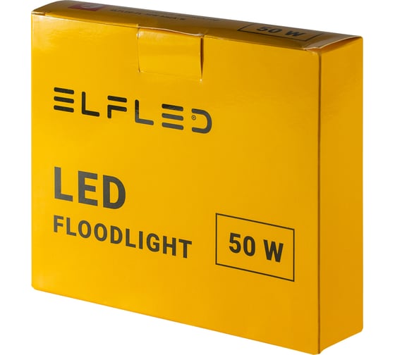 Светодиодный прожектор ELF LED, SMD, 50Вт, черный корпус, IP65, белый ELFLED-FL-50W-black-W