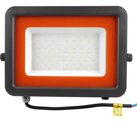 Светодиодный прожектор Jazzway PFL-S2 70Вт 6500К IP65 220–240В ДО с клапаном закаленное матовое стекло серый 2853318D