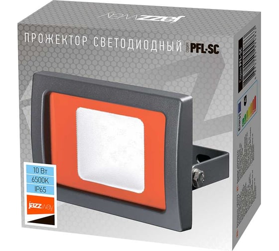 Светодиодный прожектор Jazzway PFL-SC 10Вт 6500К IP65 190-260В закален. матов. стекло 5004863