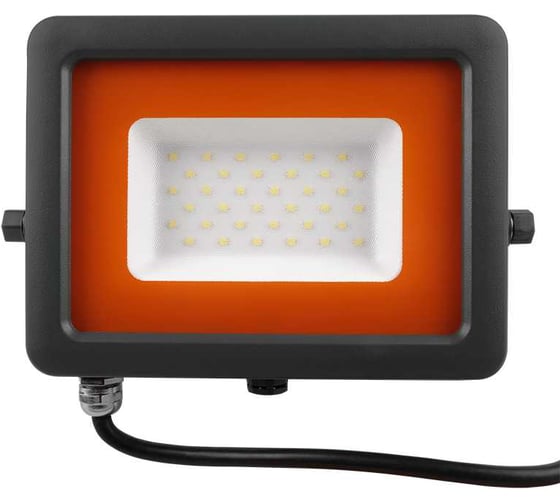 Светодиодный прожектор Jazzway PFL-S2 30Вт 6500К IP65 220–240В ДО с клапаном закаленное матовое стекло серый 2853295D 1