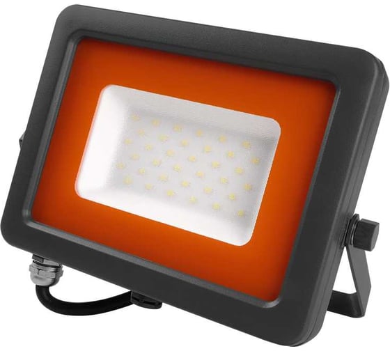 Светодиодный прожектор Jazzway PFL-S2 30Вт 6500К IP65 220–240В ДО с клапаном закаленное матовое стекло серый 2853295D