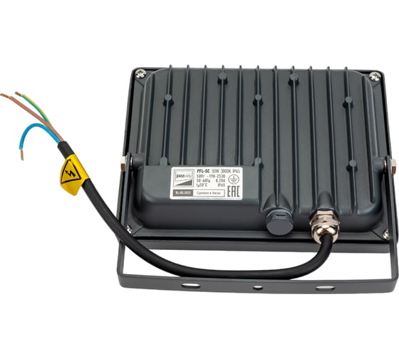 Светодиодный прожектор Jazzway PFL-SC 50Вт 3000К IP65 190-260В закаленное матовое стекло (ТЕПЛЫЙ БЕЛЫЙ СВЕТ) 5010079