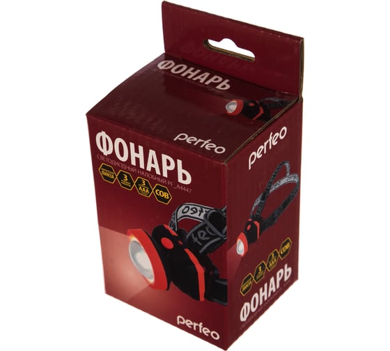 Светодиодный налобный фонарь PERFEO PF_A4447, 1Watt COB, линза, 3 режима, 30 011 881