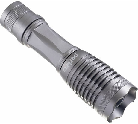 Светодиодный фонарь PERFEO LT-034-A, Silver 600LM, аккумулятор 18650+3AAA, Zoom, 5 режимов 30 006 691