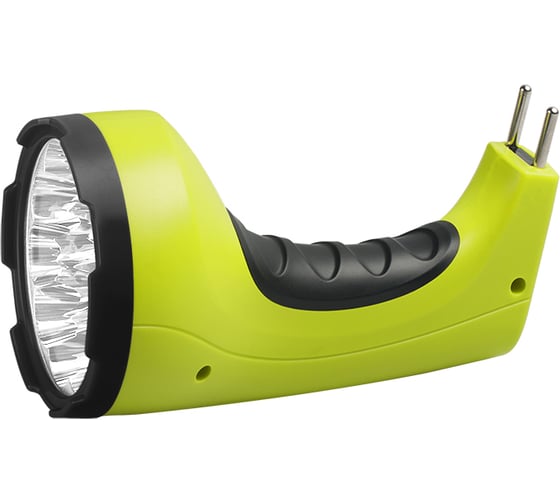 Аккумуляторный фонарь ФАZА ручной AccuF2-L15-gn 15LED 65лм IP20 2 режима: яркий/эконом аккум. 0.4А.ч выдвижная вилка индикатор зарядки ремешок зел. 2857071