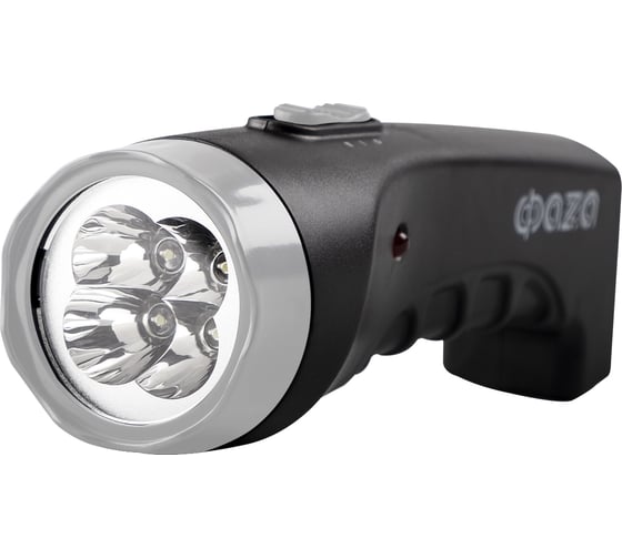 Аккумуляторный фонарь ФАZА ручной AccuF2-L04-bk 4LED 2 режима: 100проц./25проц. аккум. 0.4А.ч выдвижная вилка индикатор зарядки черн. 5000797