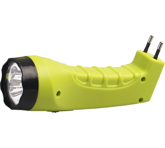 Аккумуляторный фонарь ФАZА ручной AccuF2-L04-gn 4LED 2 режима: 100проц./25проц. аккум. 0.4А.ч выдвижная вилка индикатор зарядки зел. 2857859