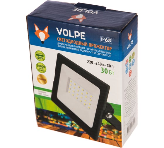 Светодиодный прожектор Volpe ULF-Q513 30W/GREEN IP65 220-240В BLACK UL-00005815